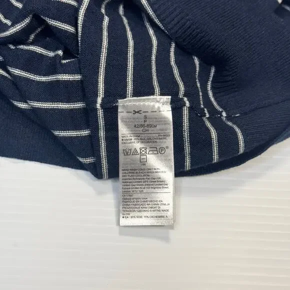 Banana Republic Silk Cashmere Striped Sweater Navy White Women’s Small Nautical - Picture 12 of 15